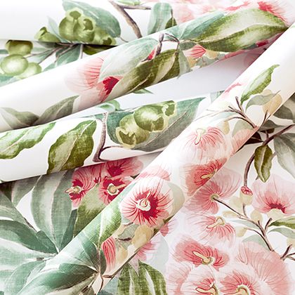 Anna French Camellia Garden Wallpaper in Navy & Linen